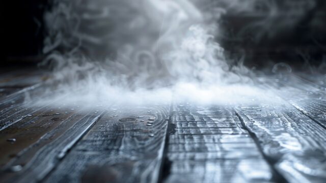 加湿器で床が濡れている